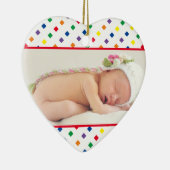 生まれたばかりの初めてのクリスマスの写真と名前のベビー セラミックオーナメント (右)