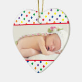 生まれたばかりの初めてのクリスマスの写真と名前のベビー セラミックオーナメント (左)