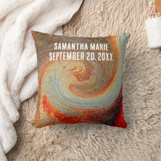 生まれたばかりの子供部屋ウェルカムタイダイ – 染色ブラウンレッドグルービー クッション (ブランケット)