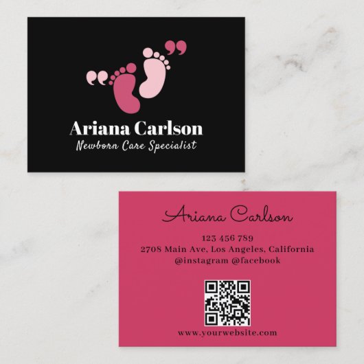 生まれたばかりの気にSpecialist Neonatologist QRコード 名刺 (正面/裏面)