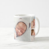 生まれたばかりの男の赤ちゃんカスタムフォトコラージュ コーヒーマグカップ (正面右)