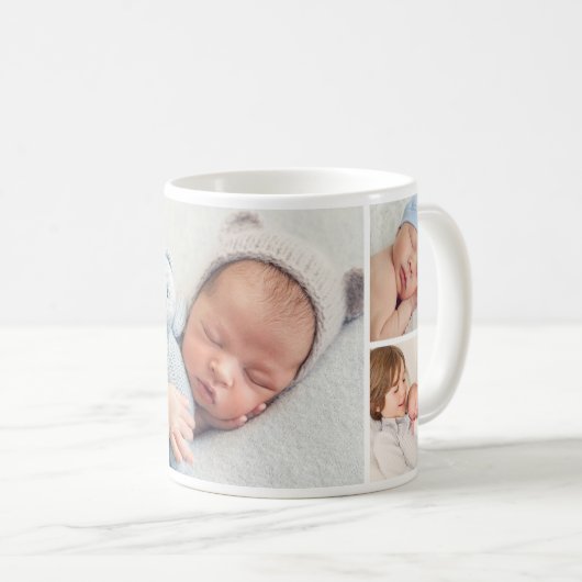 生まれたばかりの男の赤ちゃんカスタムフォトコラージュ コーヒーマグカップ (正面右)