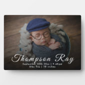 生まれたばかりの男の赤ちゃんギフト誕生統計のお知らせ フォトプラーク (正面)