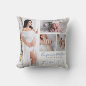 生まれたばかりの男の赤ちゃんブルーフォトキープサケ クッション (正面)