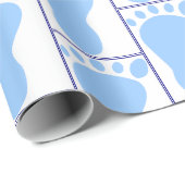 生まれたばかりの男の赤ちゃんブルー足印象 ラッピングペーパー (ロールコーナー)