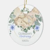 生まれたばかりの男の赤ちゃん セラミックオーナメント (左)