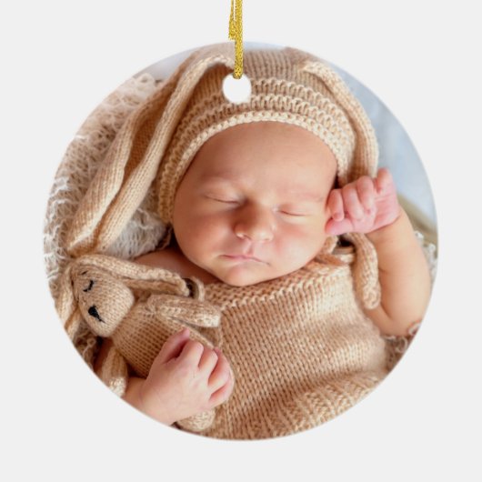 生まれたばかりの男の赤ちゃん セラミックオーナメント (裏面)