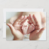 生まれたばかりの誕生統計の写真のお知らせ 招待状 (裏面)