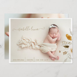 生まれたばかりの誕生統計の写真のお知らせ 招待状