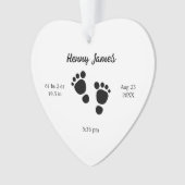 生まれたばかりの誕生統計キープサケベビー足機器シンボル オーナメント (正面)