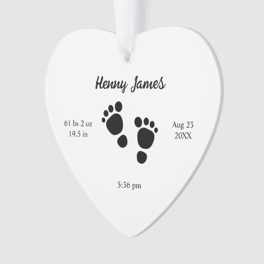 生まれたばかりの誕生統計キープサケベビー足機器シンボル オーナメント (正面)