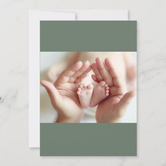 生まれたばかりの誕生統計フォトアナウンスメントカード 招待状 (裏面)