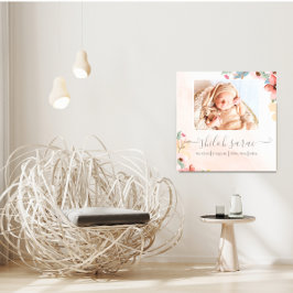 生まれたばかりの誕生統計フォトキャンバス キャンバスプリント