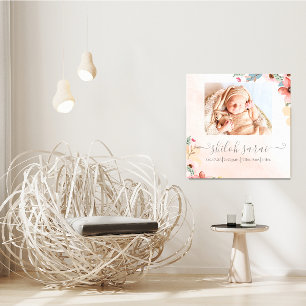 生まれたばかりの誕生統計フォトキャンバス キャンバスプリント