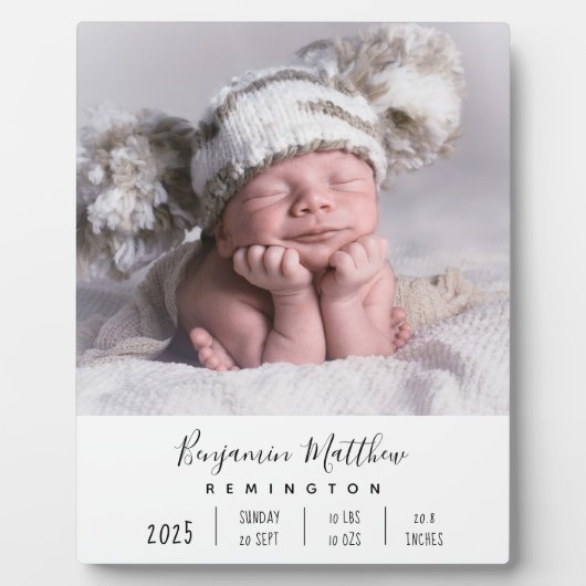 生まれたばかりの誕生統計フォトプラーク フォトプラーク (正面)