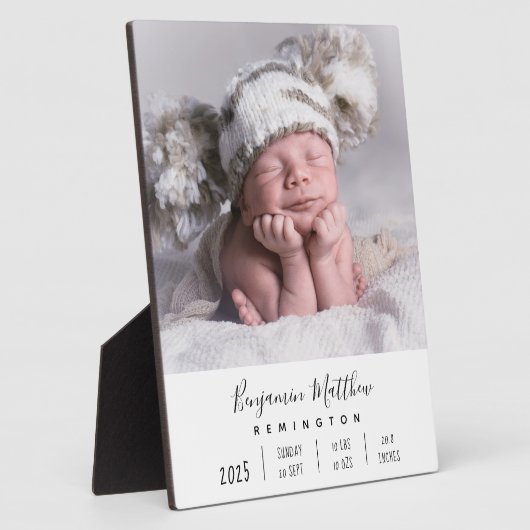 生まれたばかりの誕生統計フォトプラーク フォトプラーク (側面)