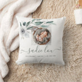 生まれたばかりの誕生統計フォト装飾用クッション クッション (ブランケット)