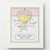 生まれたばかりの誕生統計ベビーガールウォーター色ムーンスター フォトプラーク (正面)