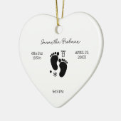 生まれたばかりの誕生統計子供部屋ベビー足Keepsake セラミックオーナメント (左)