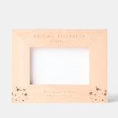 生まれたばかりの誕生詳細パーソナライズされたフローラ レーザー彫刻フレーム (正面)