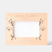 生まれたばかりの誕生詳細パーソナライズされたワイルドフラワー レーザー彫刻フレーム (正面)