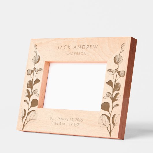 生まれたばかりの誕生詳細パーソナライズされた株 レーザー彫刻フレーム (左)