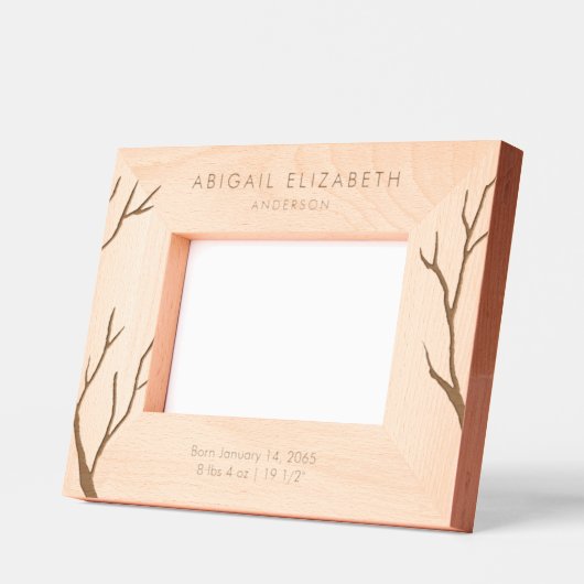 生まれたばかりの誕生詳細パーソナライズされた レーザー彫刻フレーム (左)