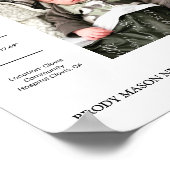 生まれたばかりの誕生詳細プリントの子供部屋デコーギフト ポスター (角)