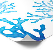 生まれたばかりの赤ちゃんの部屋にぴったりな青いタコの壁飾り ポスター (角)