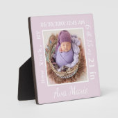 生まれたばかりのKeepsake Gift誕生統計のお知らせ フォトプラーク (正面)