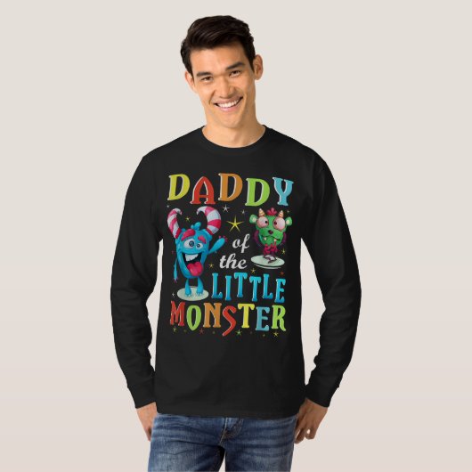 生まれた小さなモンスターファミリーのパパ Tシャツ (正面フル)