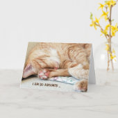 生まれた誕生日を祝う猫 カード (黄色い花)