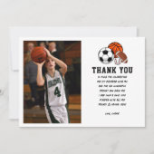 「生まれつきのスポーツマン」テーマの男の子の2歳誕生日パーティー サンキューカード (正面)