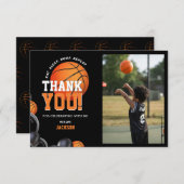 生まれつきのバスケ誕生日スポーツカード サンキューカード (正面/裏面)