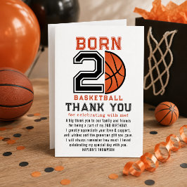 生まれつきのボールハンドラー バスケットボール 2歳の誕生日パーティー サンキューカード
