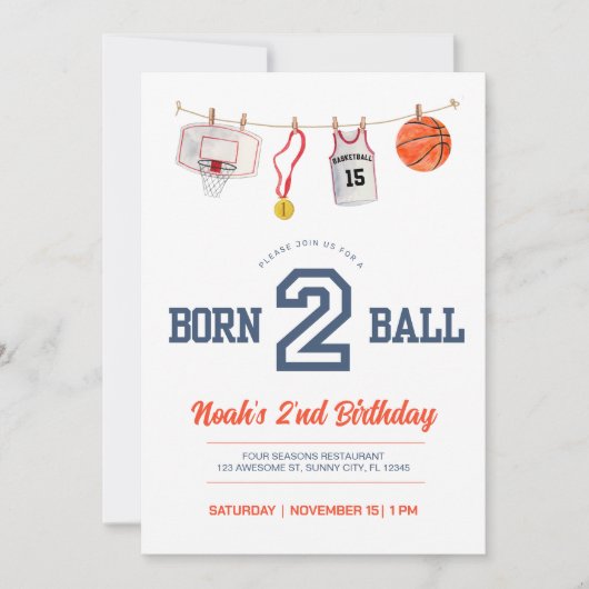 生まれつきのボール 招待状 (正面)