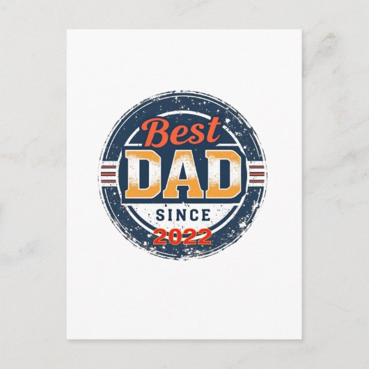 生まれつきパパになる運命 – オーダーメイド 1年 ヴィンテージ ポストカード (正面)