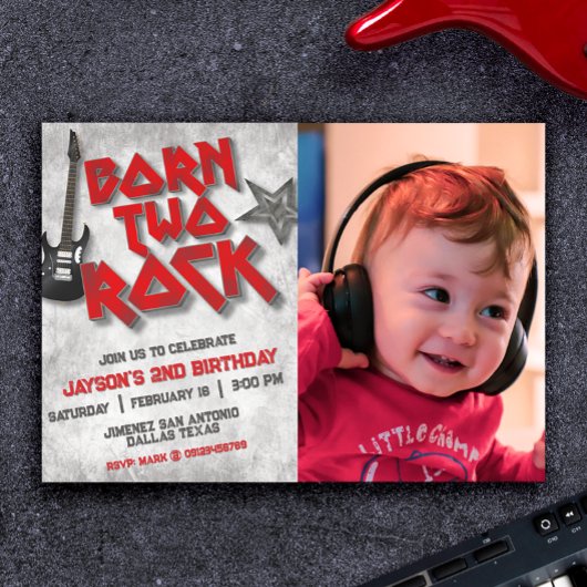 生まれつきロック フォト ランドスケープ 招待状