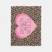 生まれつきワイルド レオパードとピンクのスローケット フリースブランケット (正面)