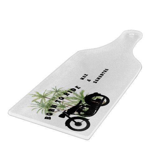 生まれつき乗るために カスタムネーム トロピカルバイク カッティングボード (角)