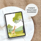 生まれつき冒険家 | キリン 水彩 ぬりえ アート ポスター