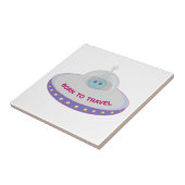 生まれつき旅するかわいいエイリアン & フライング サウサー タイル (側面)