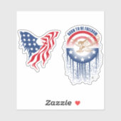 生まれつき自由を愛する鷹 | 4"x 4" シール (シート)