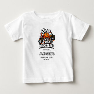 生まれてからバスケットボールが２つ目のお誕生日プレゼント | スポーツをテーマにした２歳のお誕生日 ベビーTシャツ