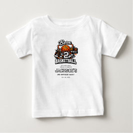 生まれてからバスケットボールが２つ目のお誕生日 | スポーツをテーマにした２歳の誕生日 ベビーTシャツ