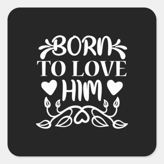 生まれてから愛し続ける 結婚祝い スクエアシール (正面)