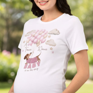 生まれてくる赤ちゃんは女の子!ダックスフンドの妊娠発表 トライブレンドTシャツ