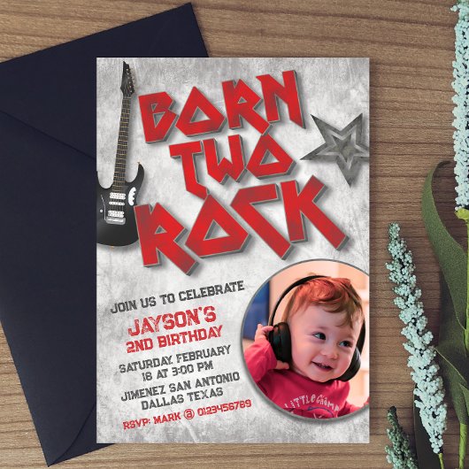 生まれてロック(写真付き) 招待状