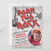 生まれてロック(写真付き) 招待状 (正面)