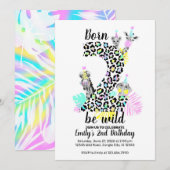 生まれてワイルドに 2歳の誕生日パーティー招待状 招待状 (正面/裏面)